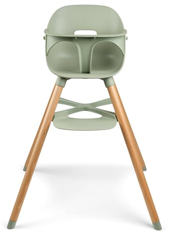 Ziza Hochstuhl für Babys ab 6 Monaten Olive - Kippsicherer & ergonomischer Kinderstuhl für die ersten Lebensjahre, Einfach aufzubauen, leicht zu reinigen