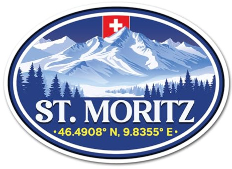 2 x 10 cm St. Moritz Vinyl-Aufkleber – Schweiz Skigebiet Snowboard Berge Reise Urlaub Location Aufkleber Scrapbook Aufkleber #83506