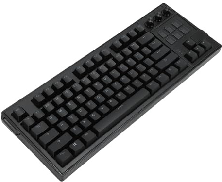 GOWENIC Wired Mechanical Keyboard, 78 Schlüssellayout -Design, 16,8 Millionen RGB -Lichtfarben mit Erweitertem Integriertem Silikon- und PCB -Single -Tastatur für PC -Spiele (Black)