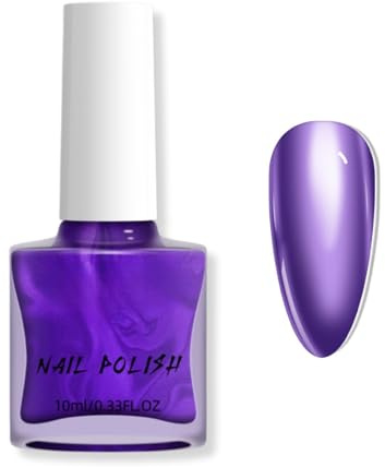 Purple Metallic Nail Polish,Metal Mirror Effect Nail Varnish,Purple Chrome Nail Varnish Quick Drying Metallic Effect,Super Shine Mirror Effect Nail Art Home Manicure,No Need UV(10ML)