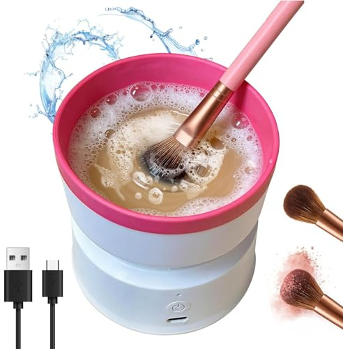 Nettoyeur de pinceaux de maquillage électrique en silicone, nettoyeur automatique de pinceaux de maquillage, élimine les résidus sur les pinceaux de maquillage, éponge, houppettes, nettoyage efficace