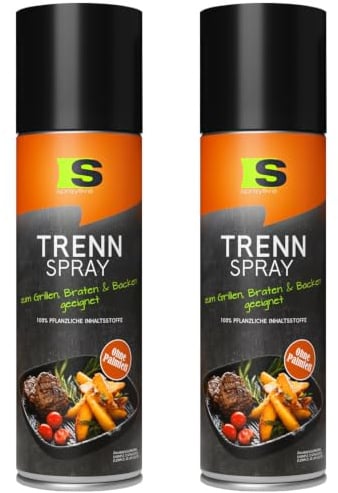 Spraytive 2 x 400ml Trennspray - BBQ Grillspray Fettspray - 100% pflanzlich | Fetttrennspray für Gasgrills + Gusseisen, Non-Stick Grill Spray - Antihaftspray Backtrennspray - Ölspray ohne Palmfett