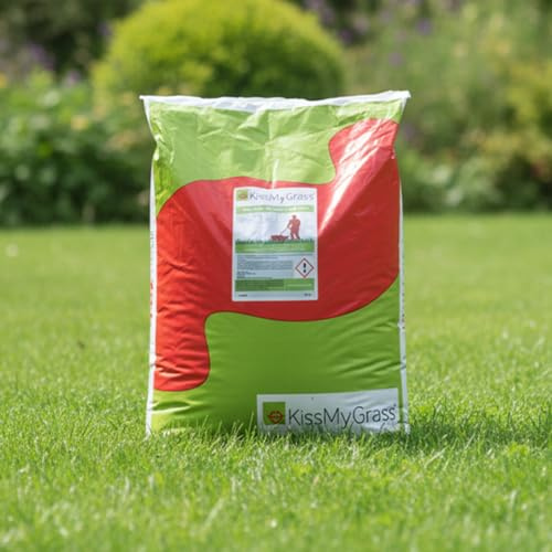KissMyGrass Slow Release Fertiliser 20.6.8 (1 x 10 Kilograms) | 3 Month Growth, Nutrient Rich Lawn Seed for Garden Lawn Care, Slow Release Fertiliser Granules