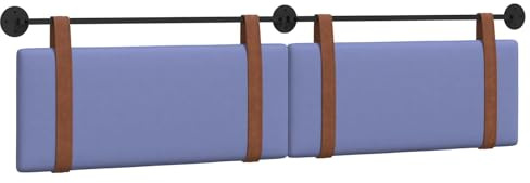 vidaXL Hängendes Kopfteil Jeans blau Antikes PU, Schlafzimmer Deko, modernes Wandkopfteil, rechteckiges Design, minimalistischer Stil, Schaumstoff Polsterung