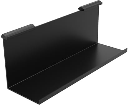kalb | Lamina Reling Ablage schwarz Aluminium Zubehör für Lamina Relingsystem Küche Bad, Küchenreling Ablage für Relingsystem Wandorganisation Küche