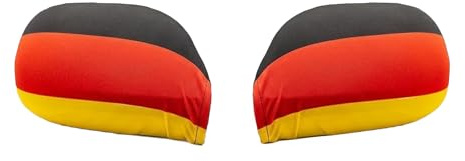 Fußball-WM-2026-Deutschland-Fanartikel – Autofahnen für Außenspiegel, FIFA World Cup 2026 Deko, Deutschland Flagge Schwarz-Rot-Gold, 2er-Set für Public Viewing & Fanmeile