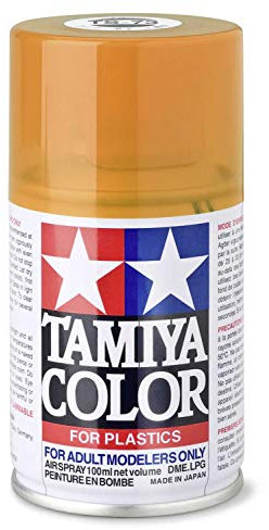 TAMIYA 85073 TS-73 Bombe de peinture orange transparent/clair brillant 100 ml pour modélisme en plastique, modélisme et accessoires de bricolage Orange transparent 75 ml