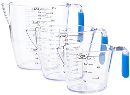 Colourworks CWMJUGSETBLU KitchenCraft 3 Piece Measuring Jug Set - Blue
