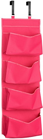 Premier Housewares 4 Tvaschen Über Tür Hot Pink 4 Tier Hanging Organizer, Polyester, Rosa, 10x34x90