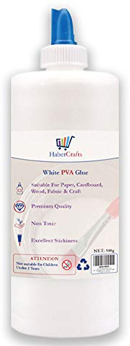 Washable Child Safe PVA Glue (500ml) - Adhesive for Arts & Crafts, Schools & Kids - Non-Toxic, Dries Clear, Eco-Friendly Spreader Lid (1 Bottle)