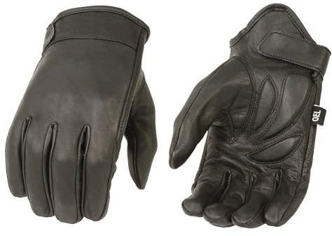 Milwaukee Leather Herren-Cruiser-Handschuhe, Premium-Leder, kurzes Handgelenk, schwarz, MG7510 (XX-Large)