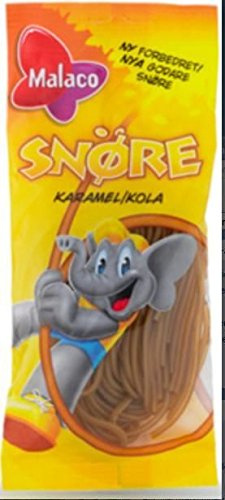 10x Malaco Snöre Karamel-Kola 94g