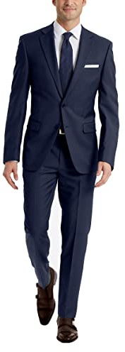 Calvin Klein Men's Slim Fit Suit Separates, Solid Medium Blue, 30W x 32L