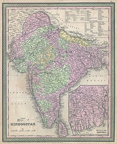 Spiffing Prints Thomas Eakins - Mitchell Map of India - Large - Matte Print