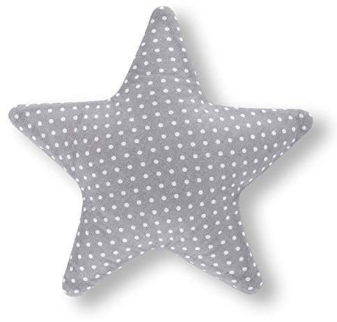 Amilian® Kissen Stern Pünktchen KLEIN Grau Dekokissen Kuschelig Flauschig ca. 28 cm