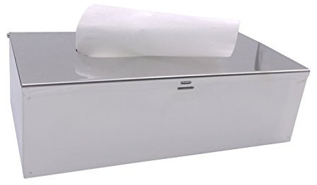 M2cbridge Kosmetiktuchbox aus Metall, zum Auflegen oder zur Wandmontage, 18/8 Edelstahl, rechteckig