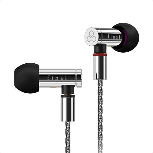 final E5000 In Ear Isolating Earphones, High-Resolution Sound, Acoustic Sound Chambers, Premium Quality for Audiophiles, Detachable Silver-Coated Cable, Swing-Fit Eartips - Stainless Steel