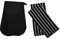 Penguin Home Heat Resistant Oven Gloves with Set of 2 Tea Towel Oven Mitt & Potholder for Home Cooking - Maximum Heat Protection/Kitchen Accessories (Black) Size - (18x90 & 65x45 cm)