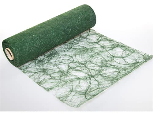 Protinam Sizoweb 30cm x 25m Tischläufer Tischband in Dunkelgrün zur Dekoration wie Sommer, Ostern, Weihnachten oder Hochzeiten abgelängt (25m, dunkelgrün 6725)