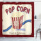 ABAKUHAUS Kino Duschvorhang, Pop Corn Tickets, Stoffliches Gewebe Badezimmerdekorationsset mit Haken, 175 x 220 cm, Bordeauxrot Elfenbein