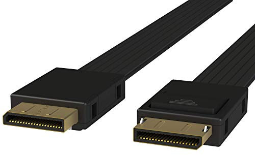 LINKUP - OCuLink PCIe SFF-8611 4i to OCuLink SFF-8611 SSD Data Active Cable w/PVC Cable Jacket 100cm