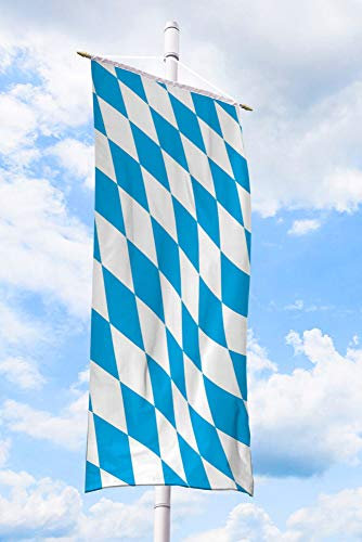 Deitert Bundesland-Flagge Bayern – 120x300 cm Bayern-Flagge (Raute), Bannerfahne aus reißfestem Polyester, Bayern-Fahne mit Doppelsicherheitsnaht gesäumt