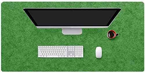 Schreibtischunterlage für Büro, 5 mm dick, Filz, Schreibtischunterlage für Maus und Tastatur, Laptop, runde Kanten, Tischschutz für Büro und Zuhause (120 x 60 cm, grün)