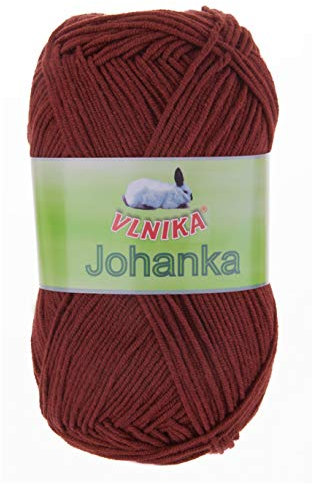 50g Strickgarn Johanka Strick-Wolle Handstrickgarn Klassikgarn Sommergarn Farbwahl, Farbe:099 rotbraun