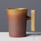 THUMBGEEK Tasse à café japonaise vintage en céramique avec poignée en bois pour la maison et le bureau Jaune-B