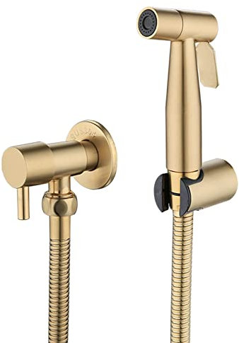 【LOSCHEN】 Bidet Toilettensprüher, Hand Bidet Sprayer, Bidet Handbrause , Edelstahl Duschkopf Bidet Armaturen für Haustierbad /Körperpflege/WC (Gold)