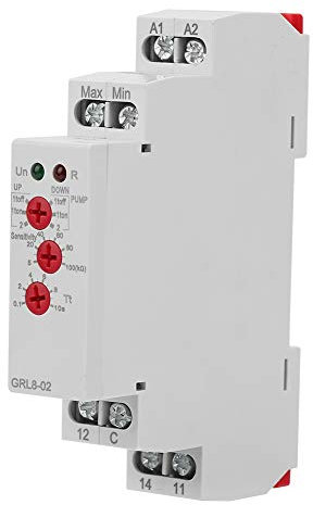 LetCart Flüssigkeitsstand-Kontrollrelais, GRL8-02 Flüssigkeitsstandskontrolle Wasserstandsregler, 10A AC/DC 24V-240V Flüssigkeitsstand-Steuerrelais Wasserstandsregler