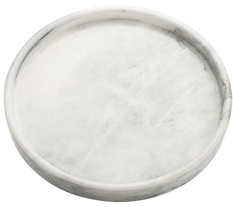 SUMTREE Bandeja de mármol para servir (25 cm, redonda, gris)