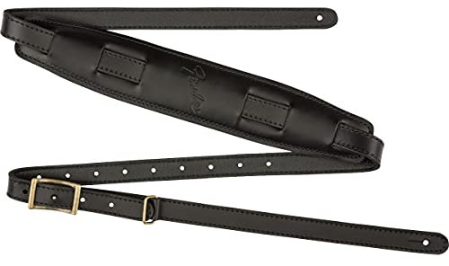 Fender® »MUSTANG® VINTAGE SADDLE STRAP« Gitarrengurt aus Leder - Farbe: Schwarz, 2