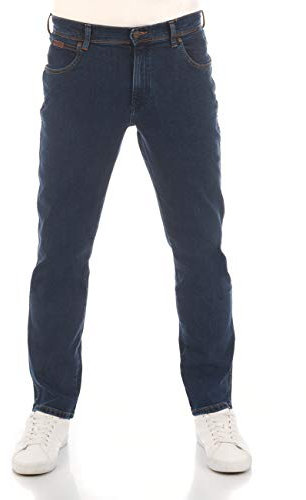 Wrangler Herren Jeans Texas Slim Fit Jeanshose Hose Denim Stretch Baumwolle Blau Schwarz w30 w31 w32 w33 w34 w36 w38 w40 w42 w44, Farbe:Blue Chip (W12SLQ46A), Größe:40W / 34L