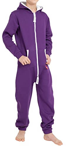 Basisstoff Yuppie Kinder Jumpsuit Jungen Mädchen Overall Lila Gr. 98-104
