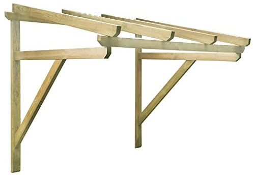 Tidyard Türvordach Haustürdach Pultvordach Türdach 200×100×160 cm,Haustürvordach Vordach-Verrottungsfest,massives Kiefernholz, grün-imprägniert,Holzstärke:6 x 4 cm