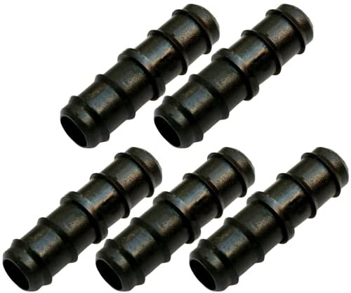 Raccordo Manicotto per Tubi Irrigazione, Giunto Portagomma Nero - Orto Facile (5, 25 mm)