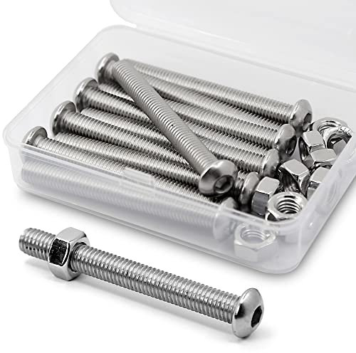 (10 Set) M8 x 70mm Kit di Viti Bulloni a Brugola e Dadi in Acciaio Inox 304,Vite a testa Bottone cilindrica con esagono incassato
