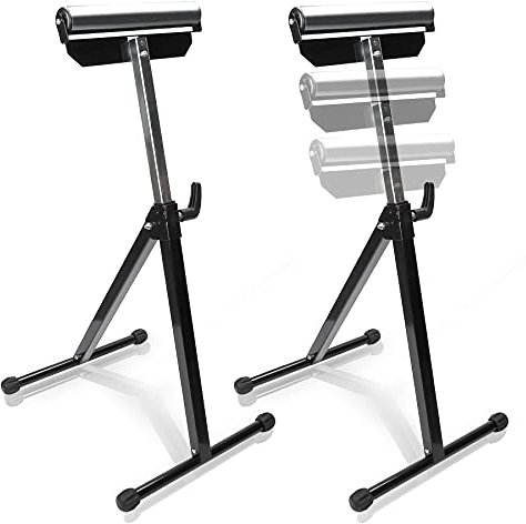 Ikodm 2 Set di cavalletti a rullo da 68 a 108 cm, regolabile in altezza, pieghevole, con piedini antiscivolo, supporto fino a 90 kg