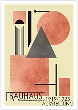 Poster Bauhaus | geometrische Formen Orange A3 (42x29,7 cm)
