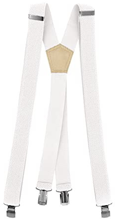 Fabio Farini 3 cm breiter Hosenträger X-Form für Herren - Weiß