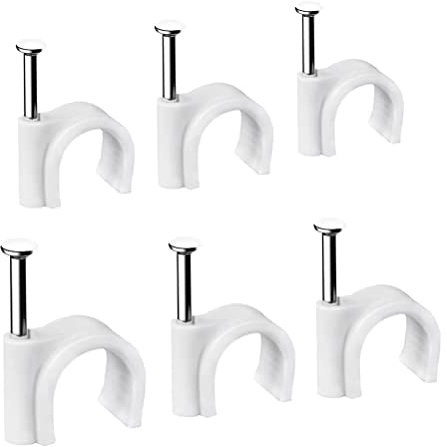 FEEIMOL Abrazadera para Cables, Grapas Cable Pared con Clavos 9mm, 100 pcs