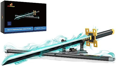 JMBricklayer Ninjago Katana Bausteine, Anime Demon und Slayer Schwert Bausatz, Ninjago Cosplay Spielzeug Klemmbausteine, Modell Geschenk für Erwachsene und Jungen ab 6-16 mit Scheide Halterung