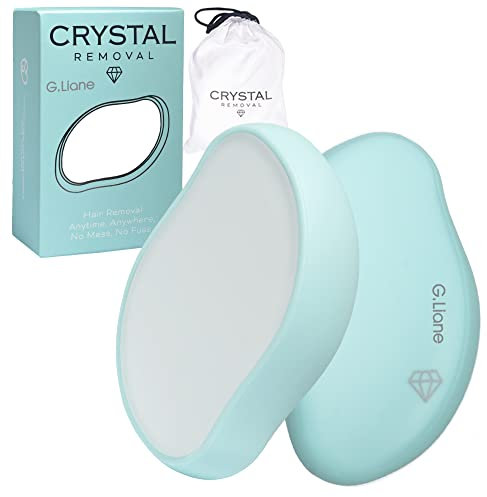 G.Liane Depiladora de Cristal,Borrador de Pelo de Cristal,Piedra Depiladora de Nano Cristal,Depilador de Depilación sin Dolor Reutilizable Para una Piel Suave y Sedosa Rápida(Azul)