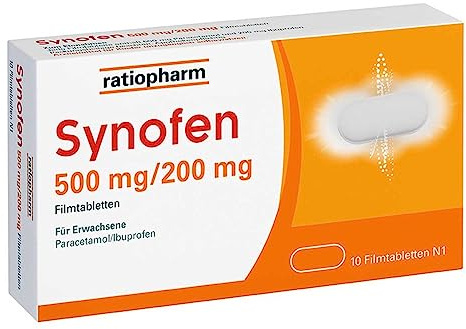 Synofen Filmtabletten mit Ibuprofen und Paracetamol, 10 St