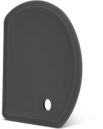 Lazymi Flexible Silicone Dough Scraper Cutter, Large (15.2×10.9CM) Multipurpose Pastry Scrapers Non Stick, Food Grade Bowl Scraper Bench Spatula for Baking Bread Sourdough Cake Pizza (Dark Gray)