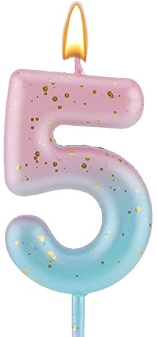 LUTER Farbverlaufs Zahlen Buchstaben Kerze, rosa-Blaue Farbverlaufs-Geburtstagskerzen für Kuchen Ziffern Buchstaben Geburtstagskerzen Dekoration für Geburtstag Partys Hochzeit (5)
