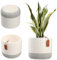 KADAX Maceta, maceta de cerámica en 2 variantes de color, maceta con relieve decorativo, maceta de cerámica, maceta para plantas de interior (12 cm, blanco)