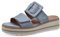 Jana Damen Pantoletten mit Schnalle Vegan, Blau (Denim), 37 EU