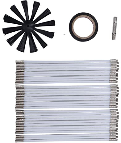 Kit De Limpieza De Conductos De Secadora, 33 Piezas Cepillo De Limpieza De Tuberías De Chimenea Cepillo De Pelusa De Ventilación De Secadora Flexible De PP De 16 Pulgadas Para Secadora, Chimenea